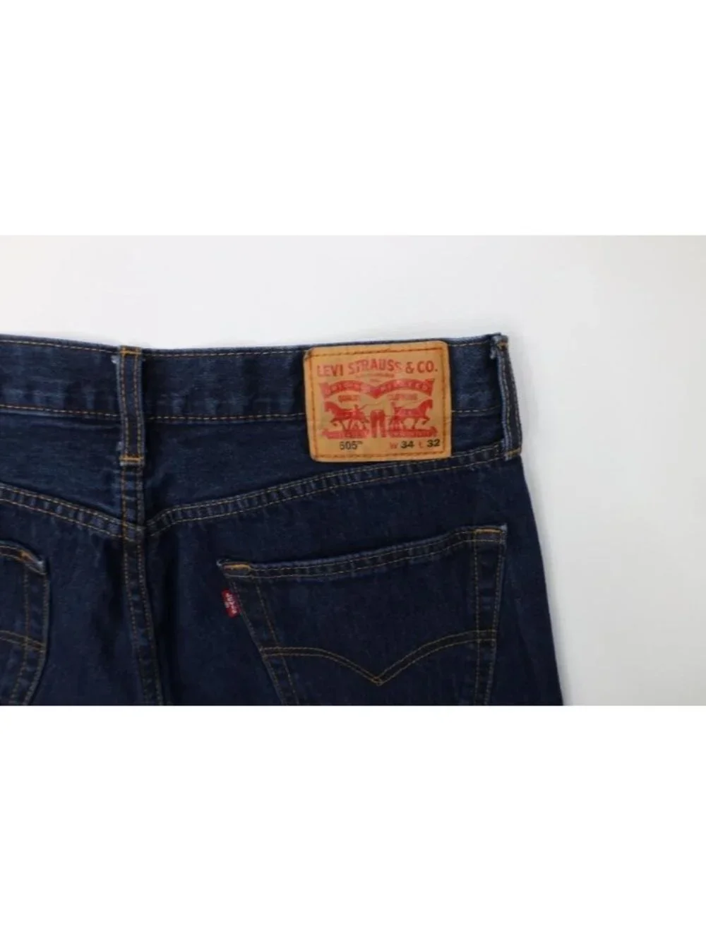Vintage Y2K Levis 505 Mens 34x32 Faded Regular Straight Leg Denim Jeans Blue